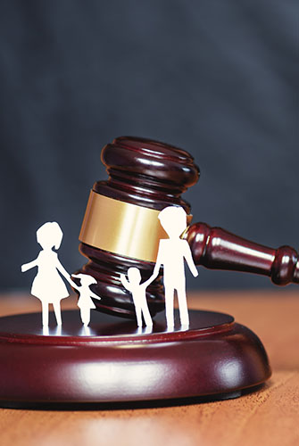 Gavel and Family cutout representing Family Law