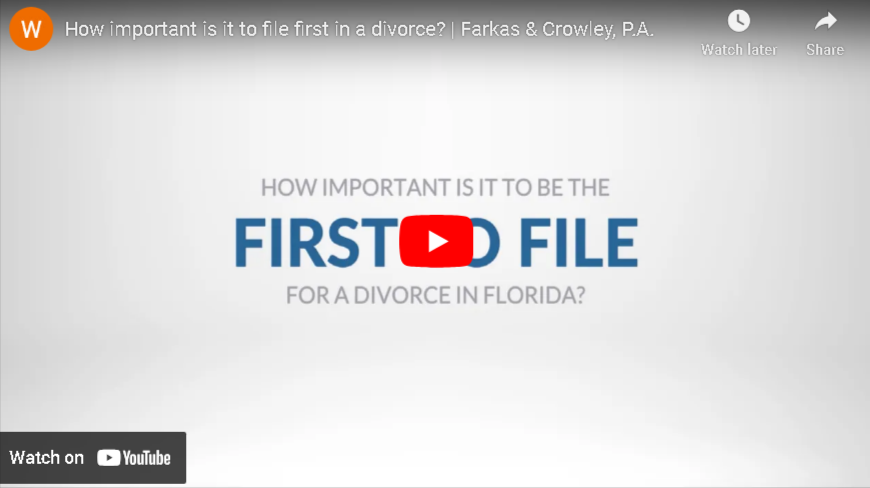 Is it important to be the first to file for Divorce